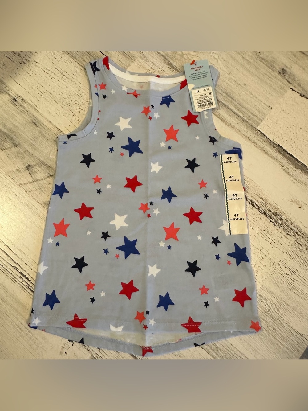 Cat & Jack Toddler Girl Tank Top Stars Size 4T NEW